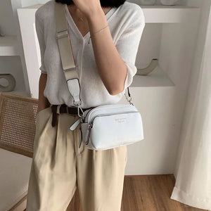 Small Square Bag Wide Straps Women Shoulder Bag Casual Solid Lady Messenger Bag