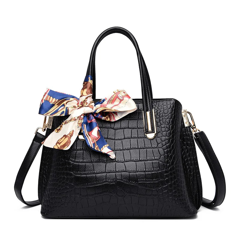 Crocodile Pattern Leather Women's Handbags Large Capacity Ladies Tote