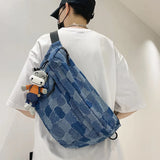 Denim Chest Bag Waist Pack Unisex Crossbody Bag