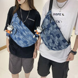 Denim Chest Bag Waist Pack Unisex Crossbody Bag