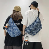 Denim Chest Bag Waist Pack Unisex Crossbody Bag