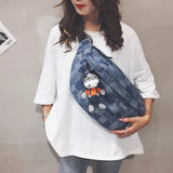 Denim Chest Bag Waist Pack Unisex Crossbody Bag