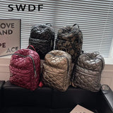 Ultra-Light Quilted Plaid Women's Backpack for Teenager Girls