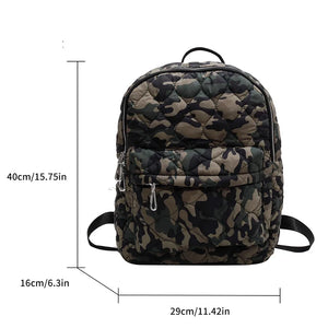 Ultra-Light Quilted Plaid Women's Backpack for Teenager Girls