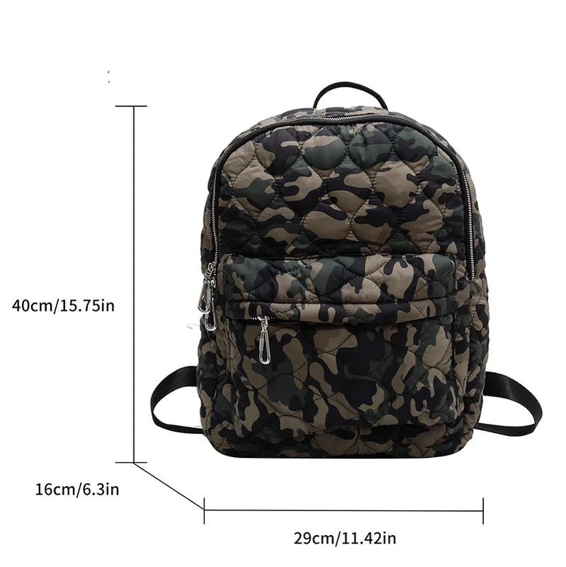 Ultra-Light Quilted Plaid Women's Backpack for Teenager Girls