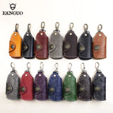 Leather Key Wallet Keychain Organizer for Men Women