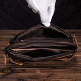 Leather Men Casual Travel Waist Belt Bag Chest Pack Sling Bag