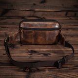 Leather Men Casual Travel Waist Belt Bag Chest Pack Sling Bag