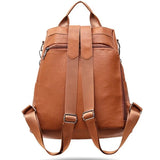 Leather Anti-thief Women Backpack Large Capacity Hair Ball School Bag