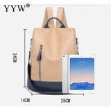 Anti-theft Leather Backpack for School and Travel