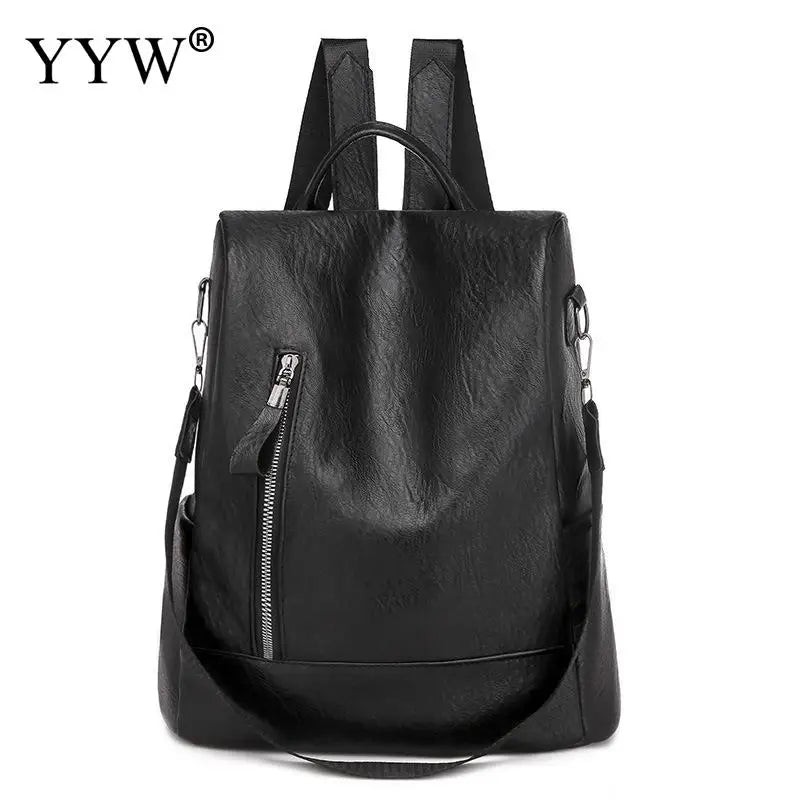 Anti-theft Leather Backpack for School and Travel