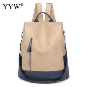 Anti-theft Leather Backpack for School and Travel