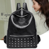 Rivet Shoulder School Bags Waterproof Casual Rucksack Travel Pack