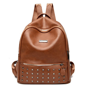 Rivet Shoulder School Bags Waterproof Casual Rucksack Travel Pack