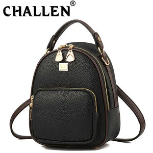 Leather Vintage Shoulder Mini Backpack for Women Girls