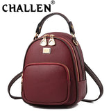 Leather Vintage Shoulder Mini Backpack for Women Girls