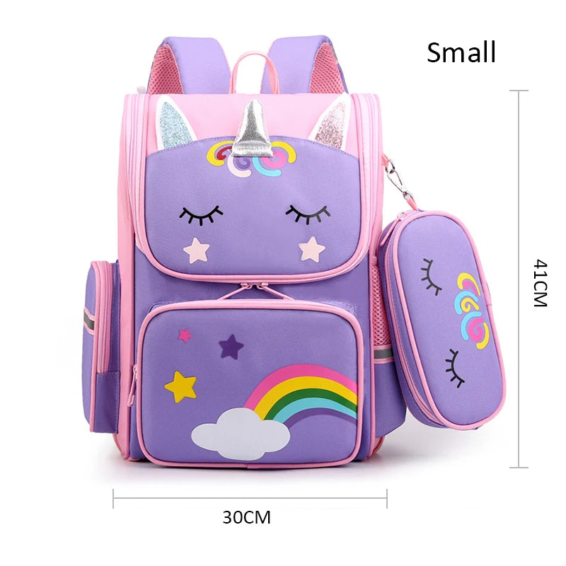 Cartoon Unicorn School Backpack for Girls Kids