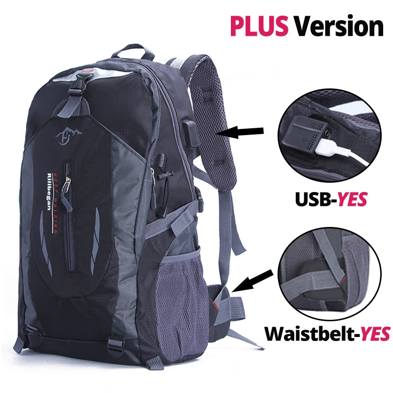 Nylon Waterproof Travel Backpack Men Climbing Hiking Outdoor School Bag