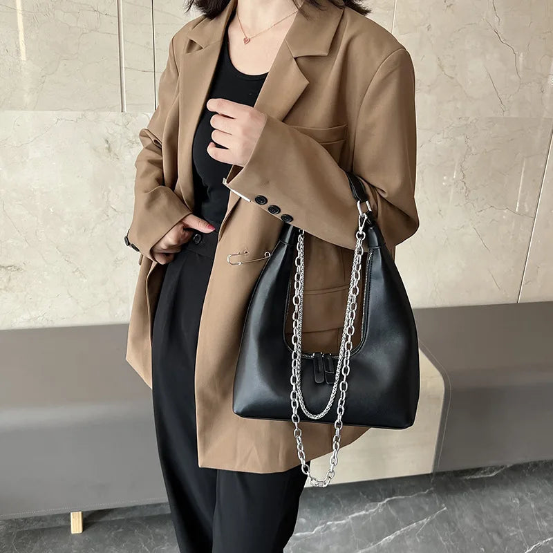 PU Leather Underarm Pack Woman Handbag Female Shoulder Bag