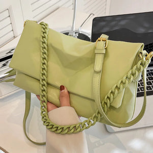 Geometric Shoulder Bag Thick Chain Vintage Handbag