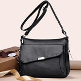 Women's PU Leather Crossbody Shoulder Bags with Multi-pocket Design