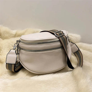 Women's Soft Leather Saddle Bag Crossbody Shoulder Handbag