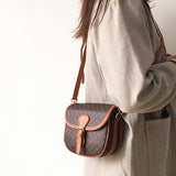 Women's Half Round Saddle Crossbody Bag Retro Shoulder Satchel