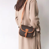 Women's Half Round Saddle Crossbody Bag Retro Shoulder Satchel