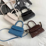 Stone Pattern Leather Crossbody Bag Chain Shoulder Messenger Bag