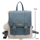Women Leather Travel Backpack Sac A Dos Small School Bags for Teenage Girls