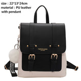 Women Leather Travel Backpack Sac A Dos Small School Bags for Teenage Girls