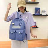 Women Canvas Backpack School Bag For Girls
