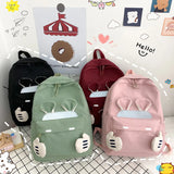 Women Canvas Backpack School Bag For Girls
