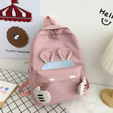 Women Canvas Backpack School Bag For Girls