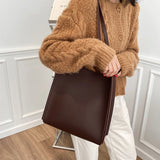 Women Tote Bag Shoulder Leather Handbag Totes Large Capacity Solid