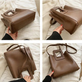 Large Capacity Leather Tote Bags Set