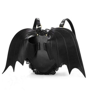 Heart-shaped Bat Backpack Shoulder Bag Punk School Bag For Teenager
