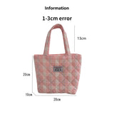 Quilted Check Women Clutch Handbag Retro Plaid Ladies Bento Shoulder Bag