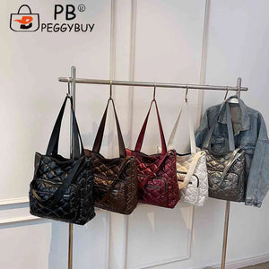Quilted Cotton-Padded Bag Nylon Winter Ladies Crossbody Bag