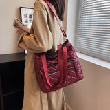Quilted Cotton-Padded Nylon Ladies Crossbody Bag