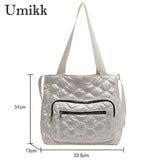 Quilted Cotton-Padded Crossbody Bag Waterproof Winter