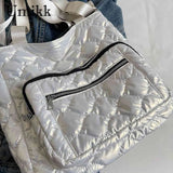 Quilted Cotton-Padded Crossbody Bag Waterproof Winter