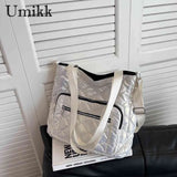 Quilted Cotton-Padded Crossbody Bag Waterproof Winter