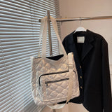 Quilted Cotton-Padded Crossbody Bag Waterproof Winter