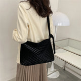 Quilted Crossbody Bag Cotton Handbag with Chains and Diamonds