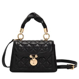 Quilted Crossbody Bag Small Chain Handbag PU Leather Hand Bag with Handle