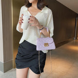 Quilted Crossbody Bag Small Chain Handbag PU Leather Hand Bag Ladies