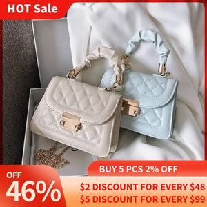 Quilted Crossbody Bag Small Chain Handbag PU Leather Hand Bag Ladies