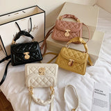 Quilted Crossbody Bag Chain Handbag Small PU Leather Ladies Handle