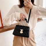 Quilted Crossbody Bag Chain Handbag Small PU Leather Ladies Handle